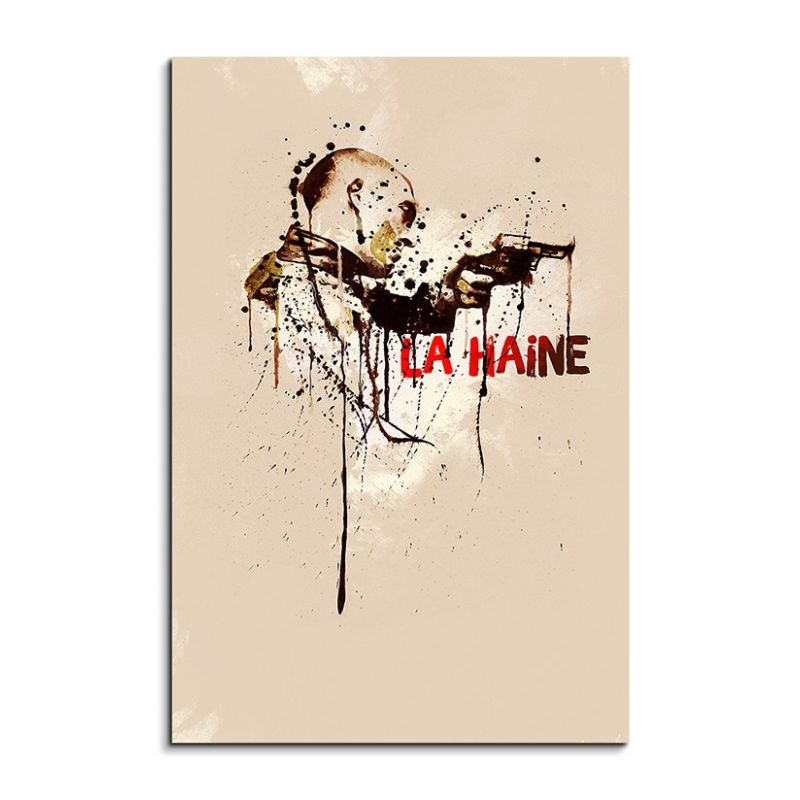 La Haine 90x60cm Aquarell Art Wandbild auf Leinwand fertig gerahmt Original Sinus Art