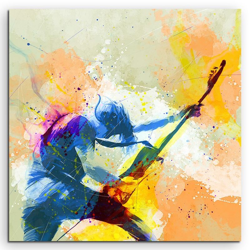 Rockstar I 60x60cm Aquarell Art Leinwandbild