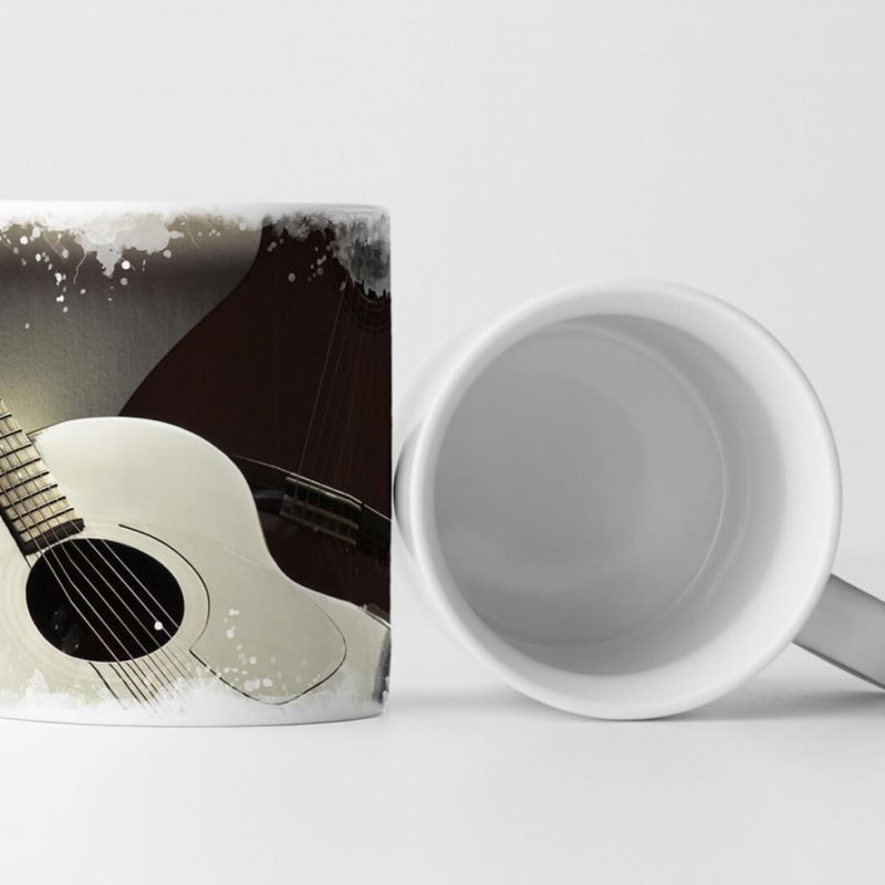 Tasse Geschenk Künstlerische Fotografie – Zwei schwarze Akustikgitarren