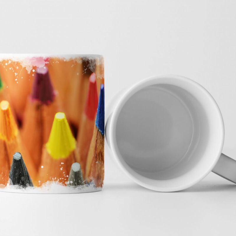 Tasse Geschenk Künstlerische Fotografie – Farbenfrohe Buntstifte