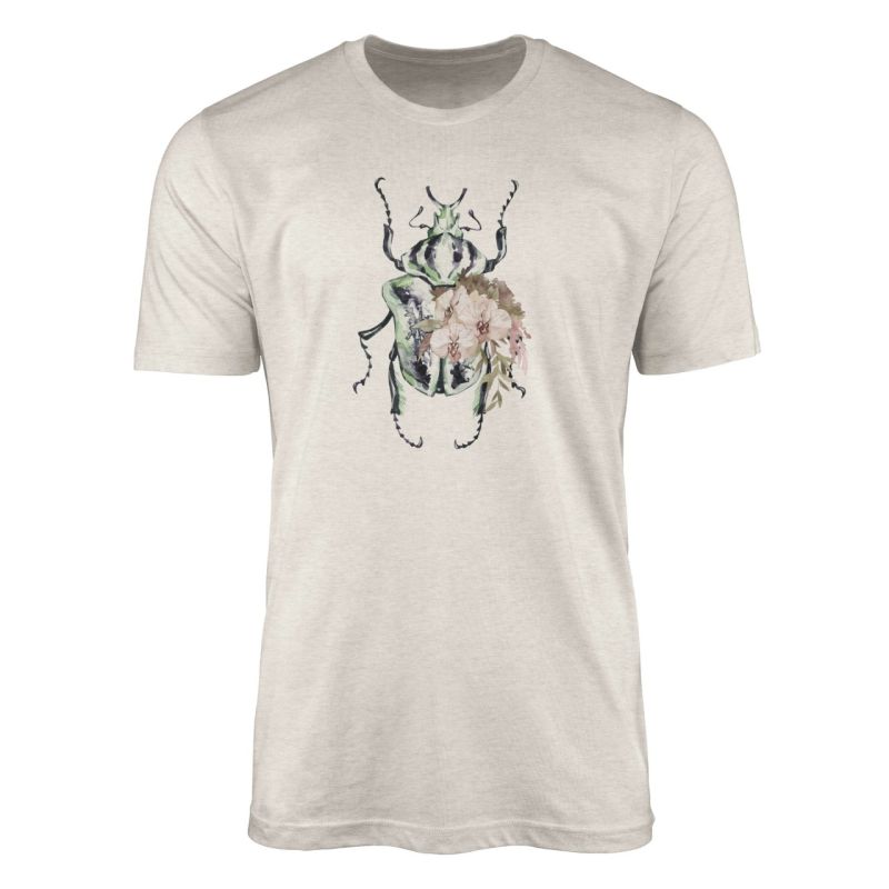 Herren Shirt 100% Bio-Baumwolle T-Shirt  Aquarell Motiv Käfer Farbe Nachhaltig Organic Ökomode