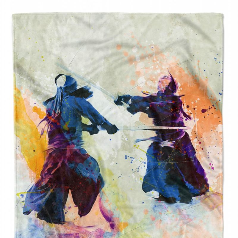 SplashArt Sport Handtuch Strandhandtuch Saunatuch Kuscheldecke Kunstvoll Kendo Sporthandt