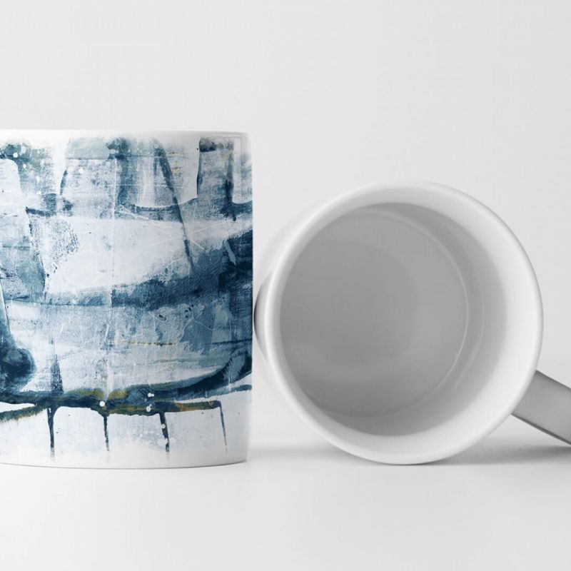 Tasse Geschenk kühles Blau, modern Abstrakt