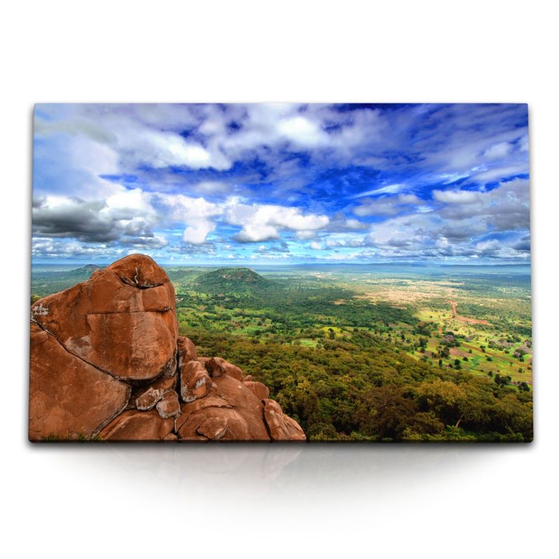 120x80cm Wandbild auf Leinwand National Park Niokolo Koba Senegal Natur Landschaft