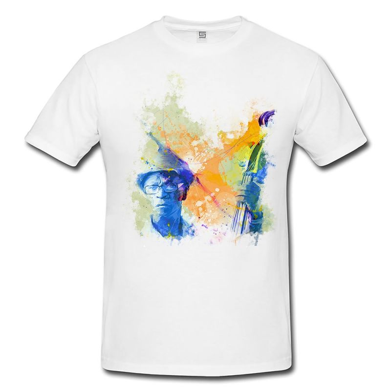 Jazz Spieler Cuba Herren T- Shirt , Stylisch aus Paul Sinus Aquarell Color