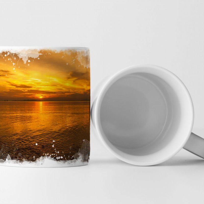 Tasse Geschenk Landschaftsfotografie – Früher Sonnenaufgang am Strand