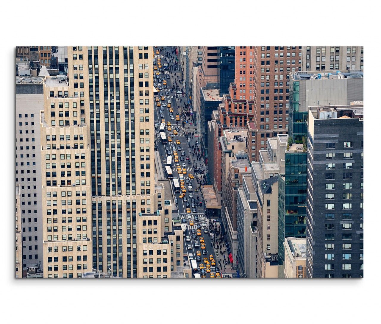 120x80cm Wandbild New York Manhattan Gebäude Straße Verkehr