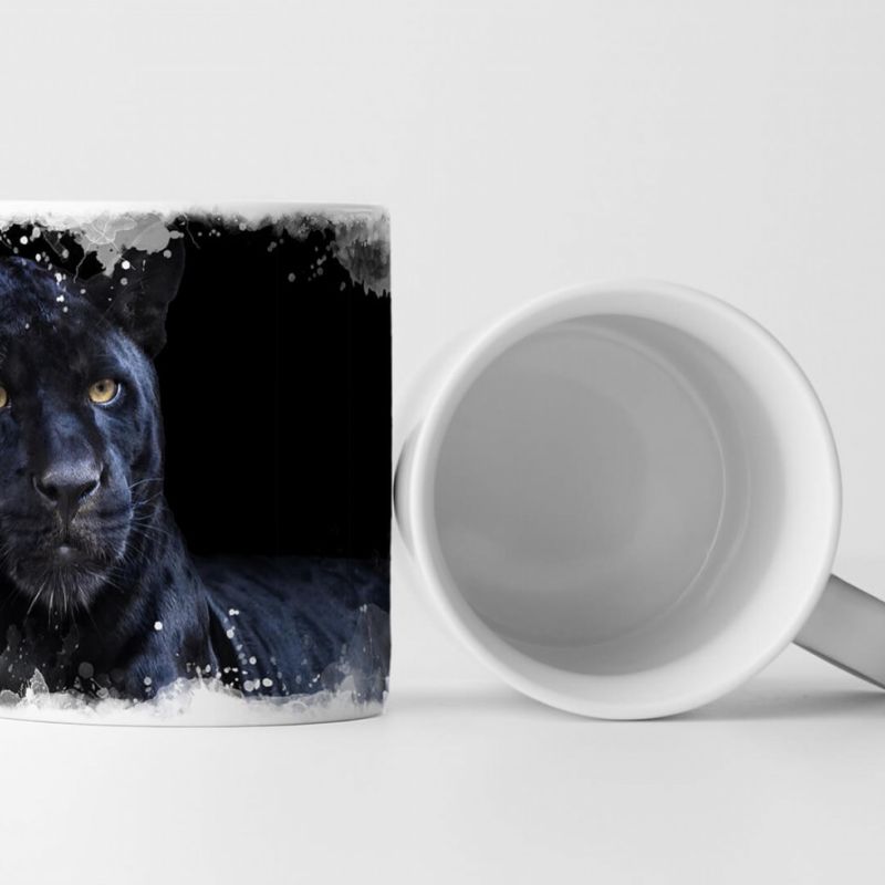 Tasse Geschenk Tierfotografie – Seltener schwarzer Jaguar