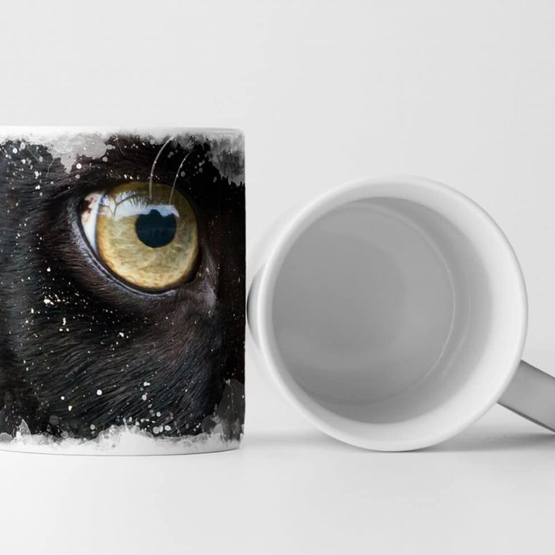 Tasse Geschenk Tierfotografie – Grünes Pantherauge