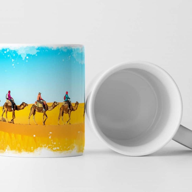 Tasse Geschenk Kamel Karawane – Fotografie Sahara Wüste