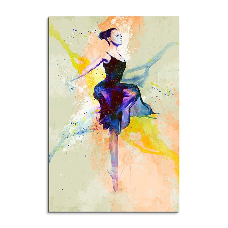 Ballett II 90x60cm Aquarell Art Leinwandbild