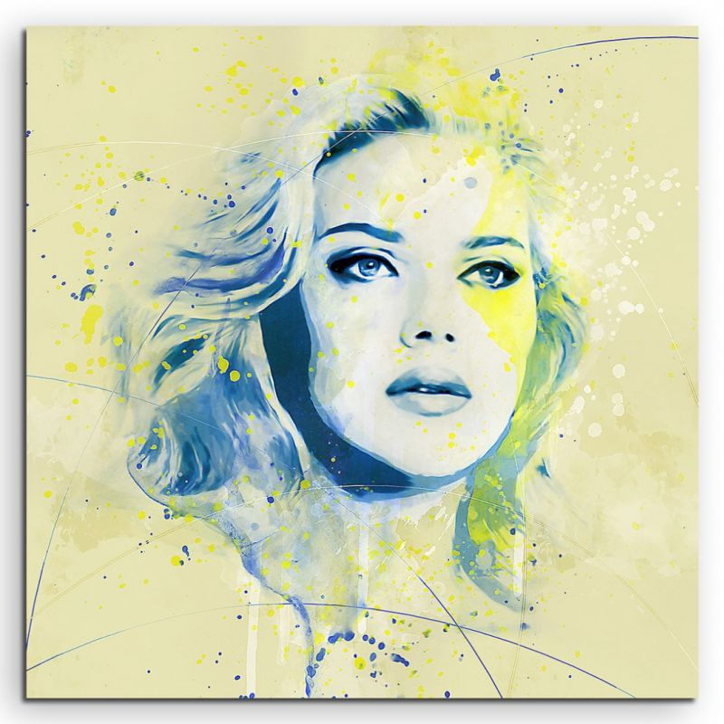 Scarlett Johansson Aqua 60x60cm Wandbild Aquarell Art