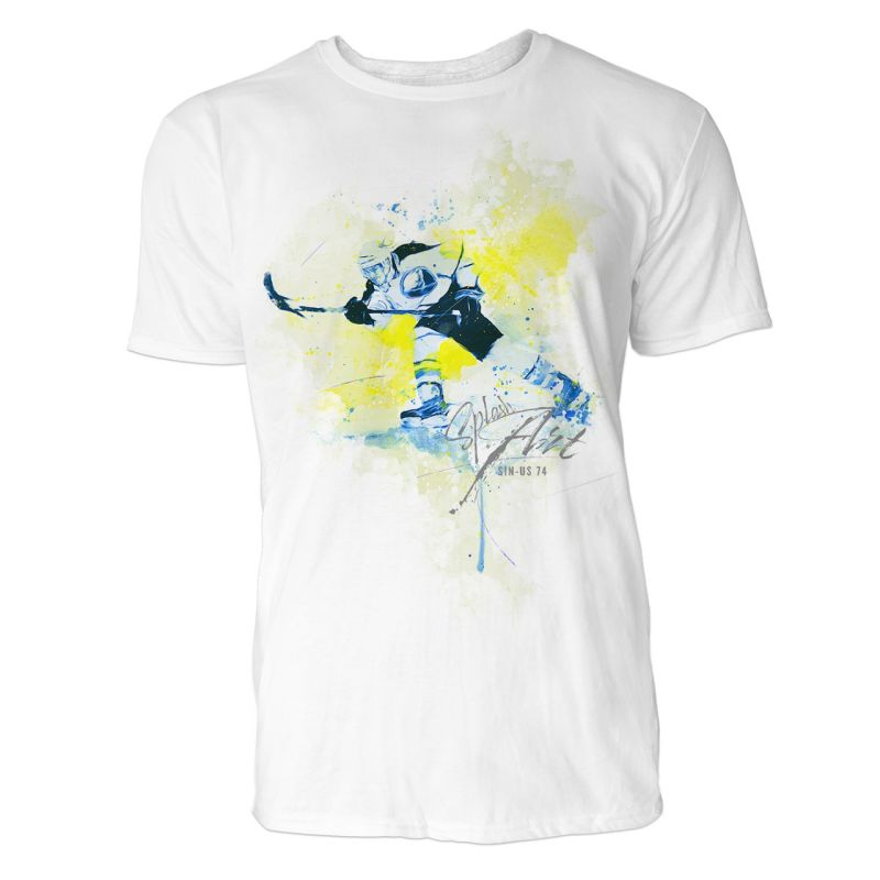 Eishockeyspieler  Sinus Art ® T-Shirt Crewneck Tee with Frontartwork