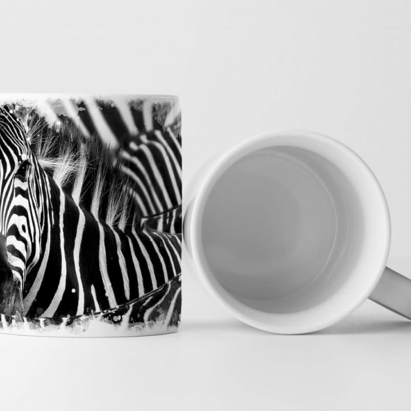 Tasse Geschenk Tierfotografie – Zebra in seiner Herde