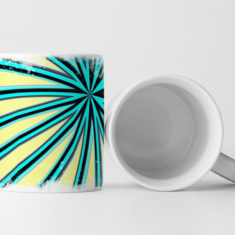 Tasse Geschenk Digitale Grafik – Ball mit türkisen Linien