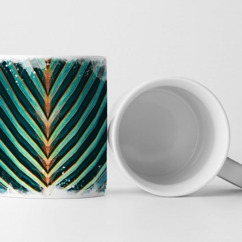 Tasse Geschenk Palmenblatt – Nahaufnahme