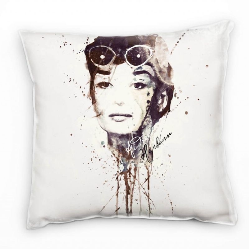 Audrey Hepburn IV Deko Kissen Bezug 40x40cm für Couch Sofa Lounge Zierkissen