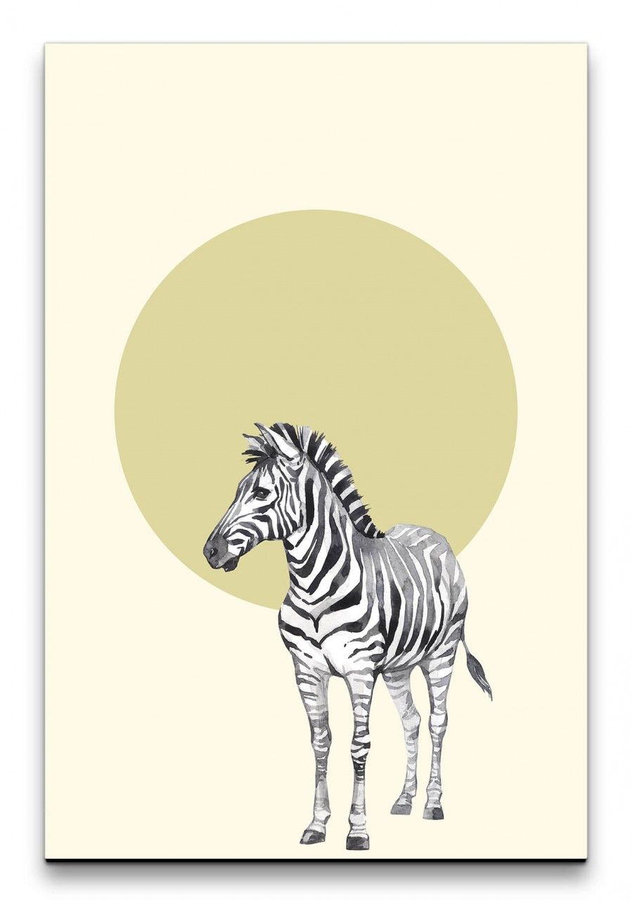 Zebra Savanne Wasserfarben Kunstvoll Minimalistisch Modern