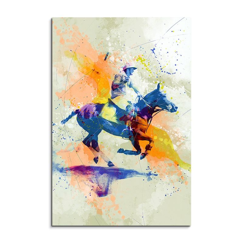 Polo 90x60cm Aquarell Art Leinwandbild