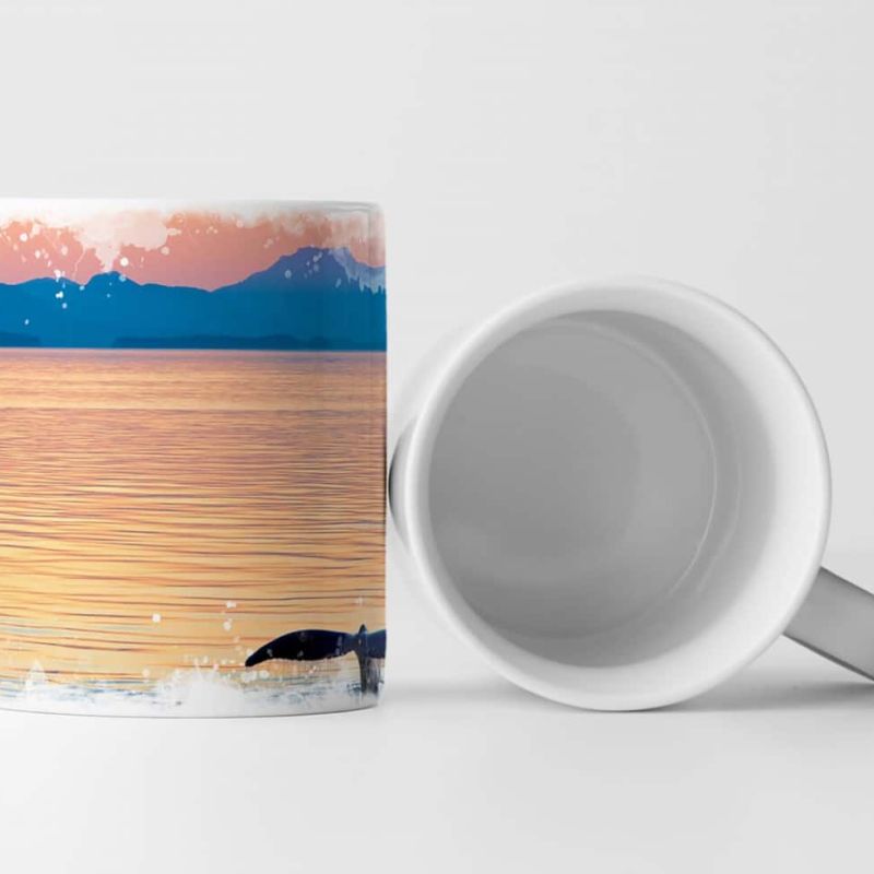 Tasse Geschenk Landschaftsfotografie – Alaska Wal Schwanzflosse im Meer