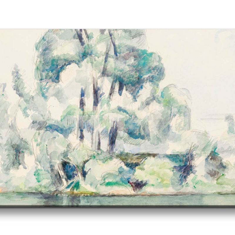 Remaster 120x60cm Paul Cézanne weltberühmtes Wandbild Banks of the Seine at Médan