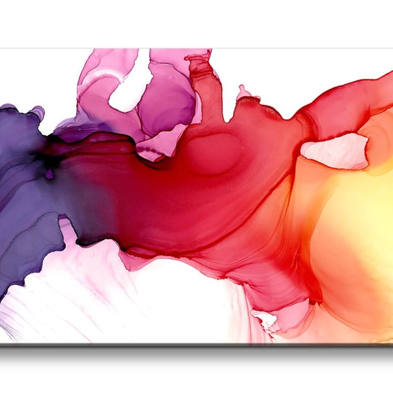 Leinwandbild 120x60cm Fließende Farben Acrylic Fluid Abstrakt Dekorativ Modern