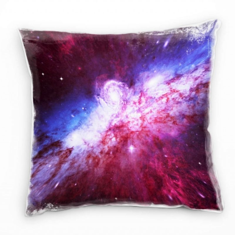 Abstrakt, Natur, pink, blau, Universum, Sterne Deko Kissen 40x40cm für Couch Sofa Lounge Zierkissen