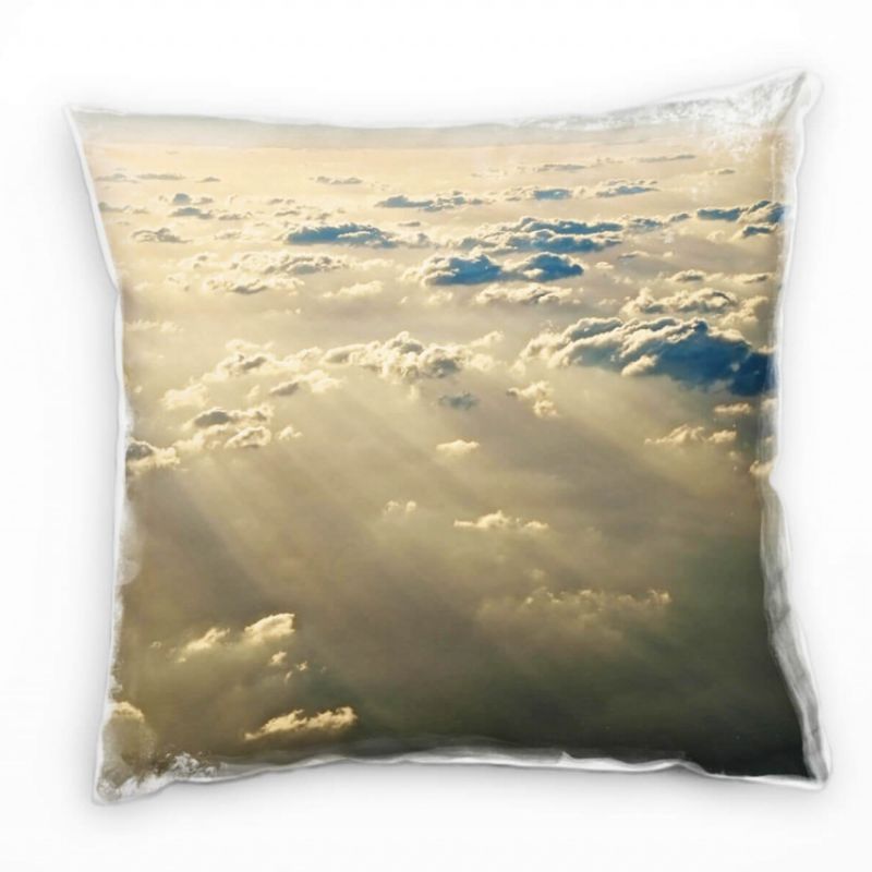 Natur, gelb, grau, Wolken, Sonnenstrahlen  Deko Kissen 40x40cm für Couch Sofa Lounge Zierkissen