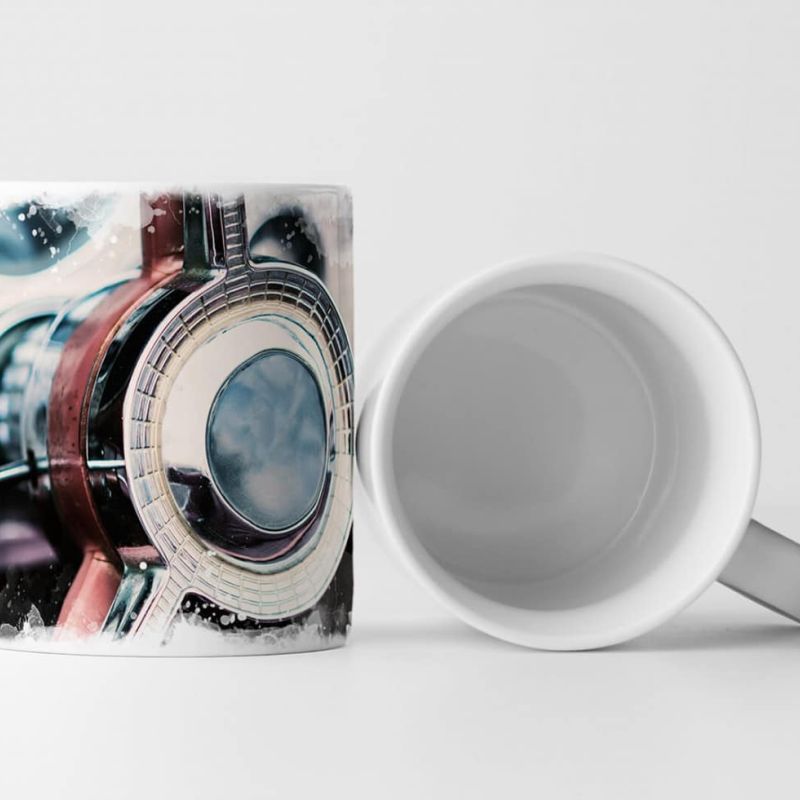 Tasse Geschenk Künstlerische Fotografie – Mahagoni Lenkrad eines Oldtimers