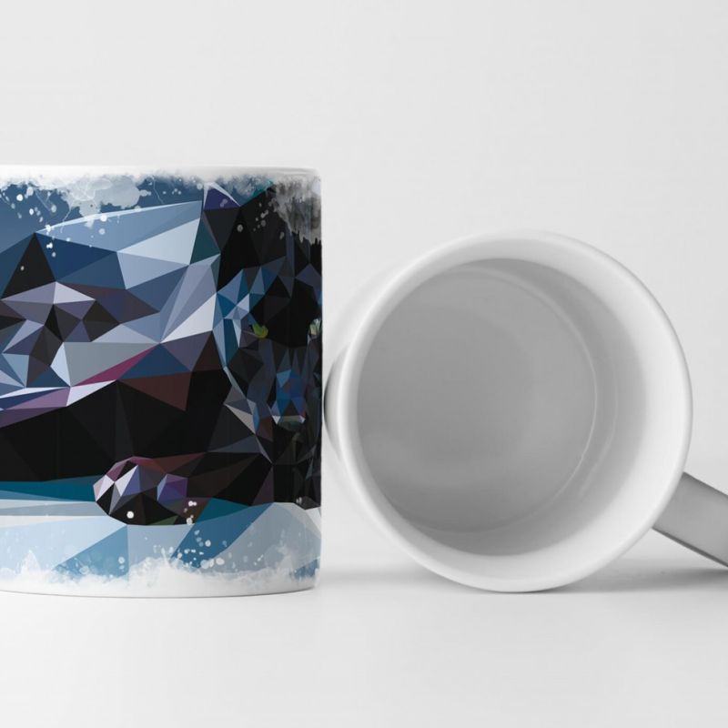 Tasse Geschenk Polygonaler Panther