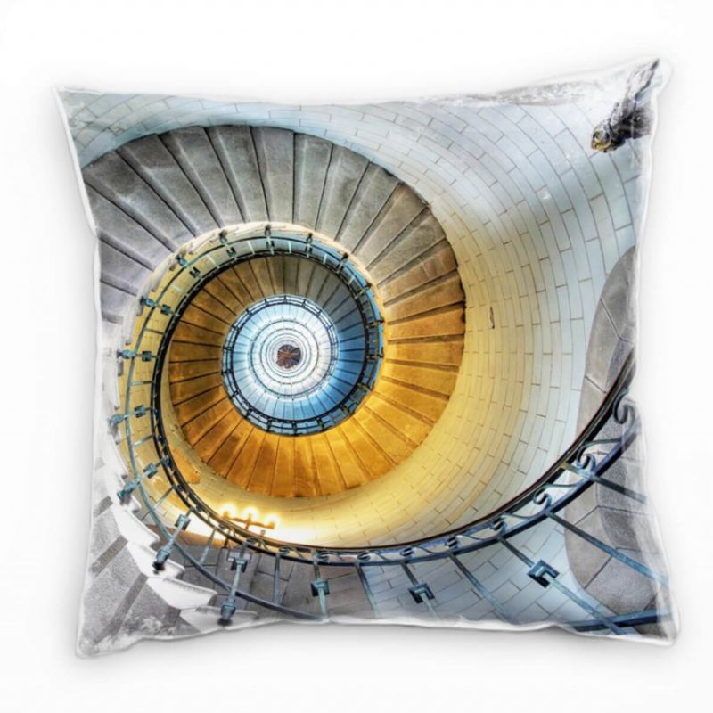 künstlerische Fotografie, braun, Wendeltreppe Deko Kissen 40x40cm für Couch Sofa Lounge Zierkissen