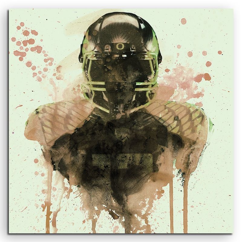 American Football II 60x60cm  Aquarell Art Leinwandbild