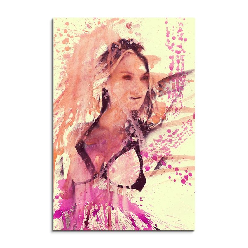 Candice Swanepoel Superhot 90x60cm  Aquarell Art Leinwandbild