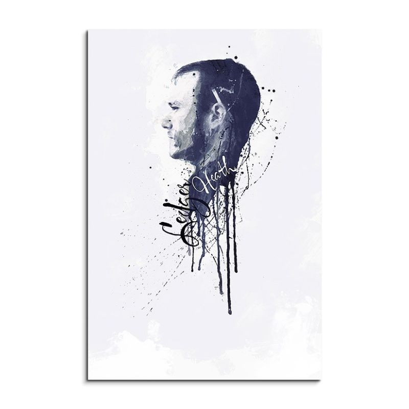 Heath Ledger II 90x60cm Aquarell Art Wandbild auf Leinwand fertig gerahmt Original Sinus Art