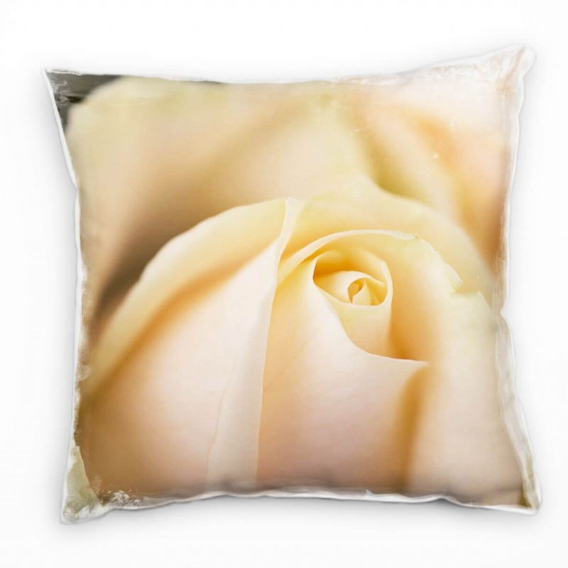 Macro, Blumen, Rose, orange Deko Kissen 40x40cm für Couch Sofa Lounge Zierkissen