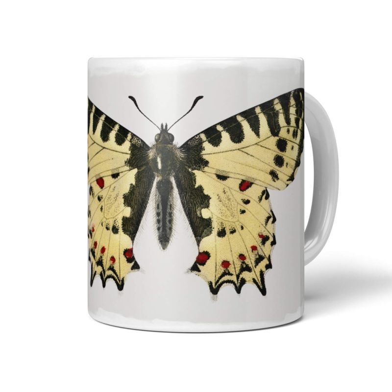 Dekorative Tasse mit schönem Motiv Schmetterling Vintage Kunstvoll Pastelltöne