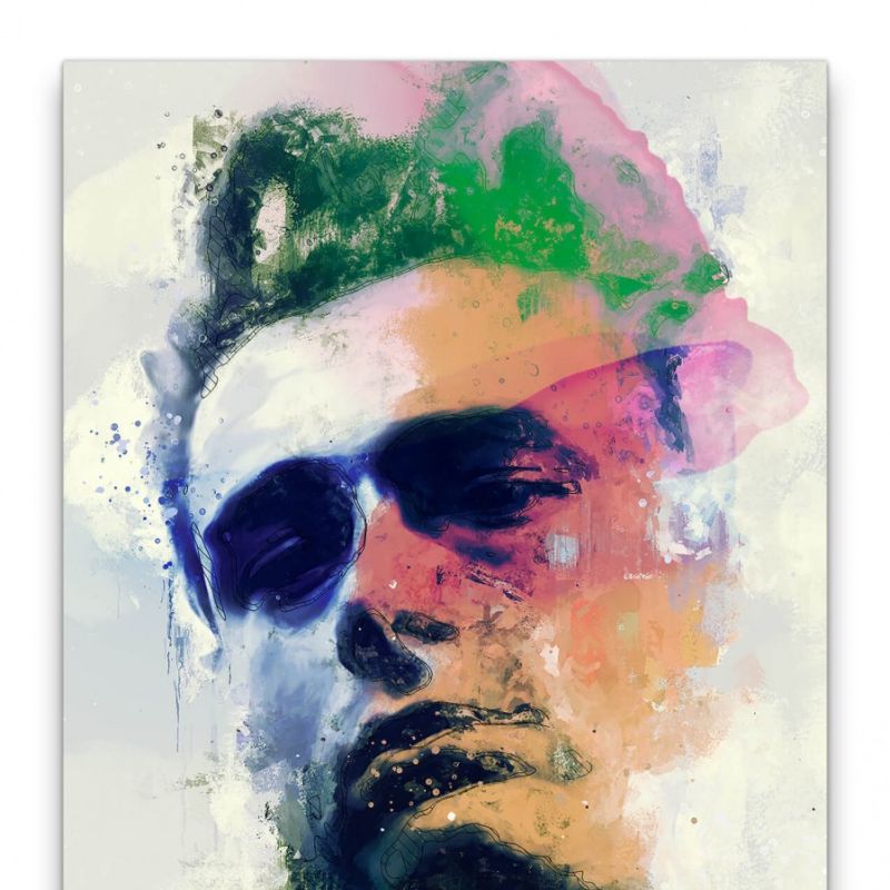 James Dean Porträt Abstrakt Kunst Filmlegende Kult Rebell 60x90cm Leinwandbild