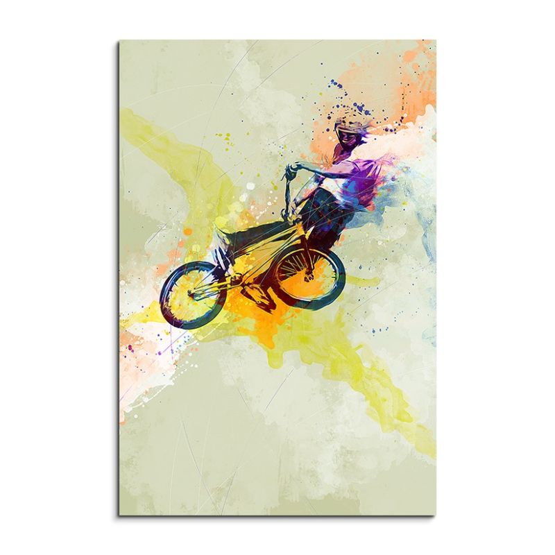 BMX II 90x60cm Aquarell Art Leinwandbild