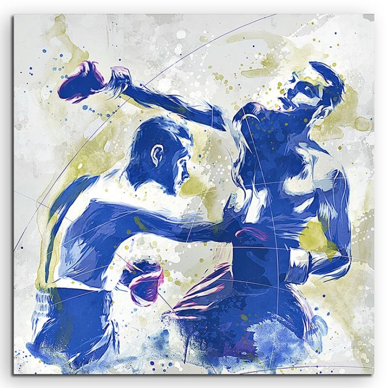 Boxen I 60x60cm SPORTBILDER Paul Sinus Art Splash Art Wandbild Aquarell Art