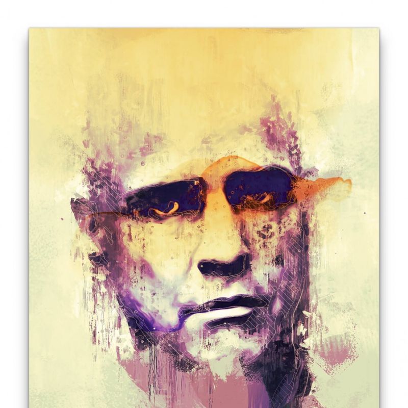 Marlon Brando Porträt Abstrakt Kunst Apocalypse Now Schauspieler 60x90cm Leinwandbild