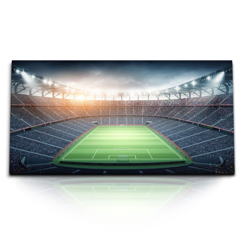 Kunstdruck Bilder 120x60cm Fußballstadion Station Fußball Fußballfeld Tribüne