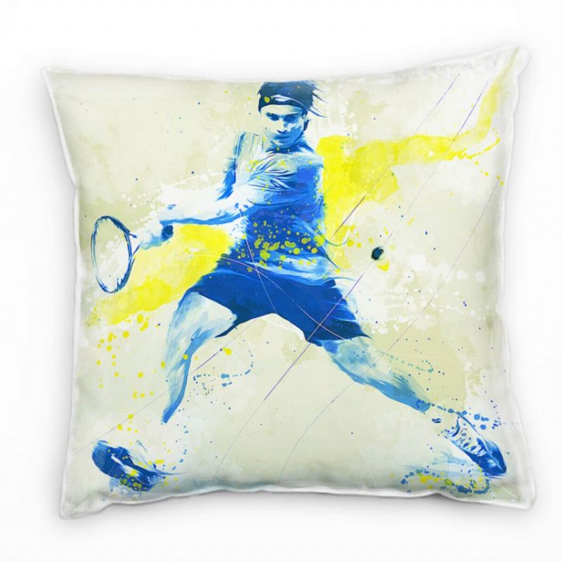 Tennis II Deko Kissen Bezug 40x40cm für Couch Sofa Lounge Zierkissen