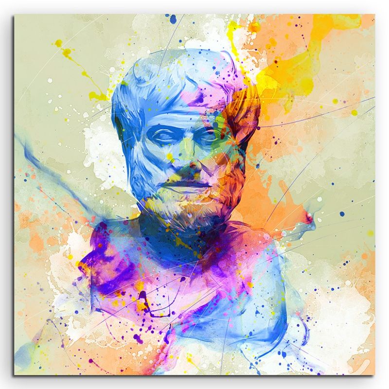 Aristoteles 60x60cm Aquarell Art Leinwandbild