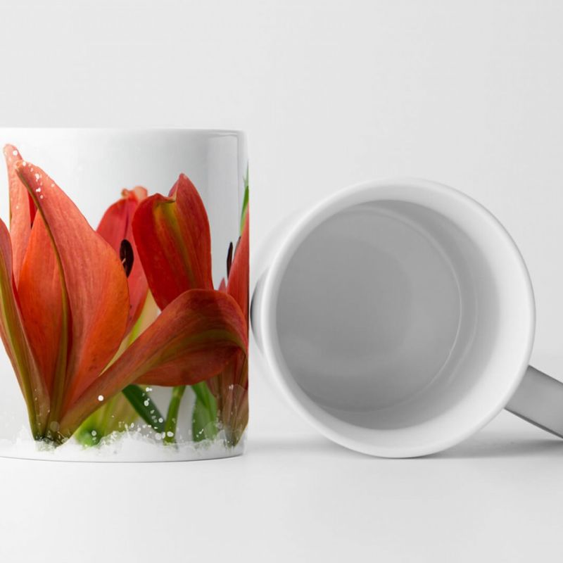 Tasse Geschenk Naturfotografie – Rote asiatische Lilien