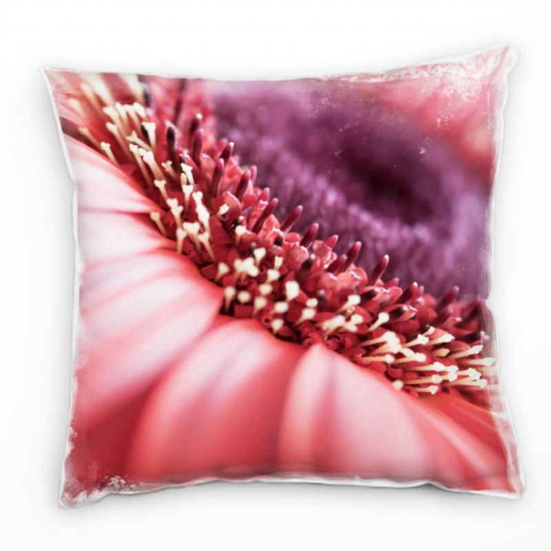 Macro, Blumen, Blütenblätter, rot Deko Kissen 40x40cm für Couch Sofa Lounge Zierkissen