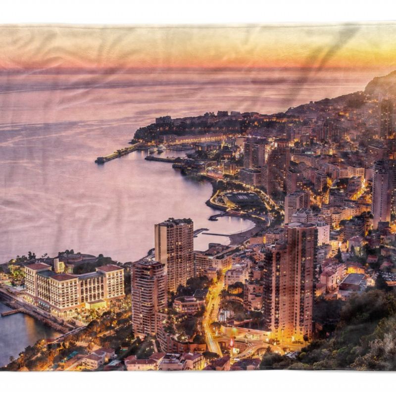 Handtuch Strandhandtuch Saunatuch Kuscheldecke  mit Fotomotiv Monte Carlo Monaco