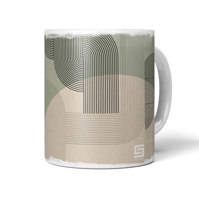 Dekorative Tasse mit schönem Vogel Motiv Falke Vintage schönem Design Brauntöne Pastelltöne