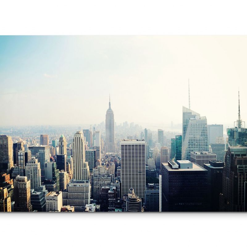 120x80cm Wandbild New York Skyline Empire State Building Nebel