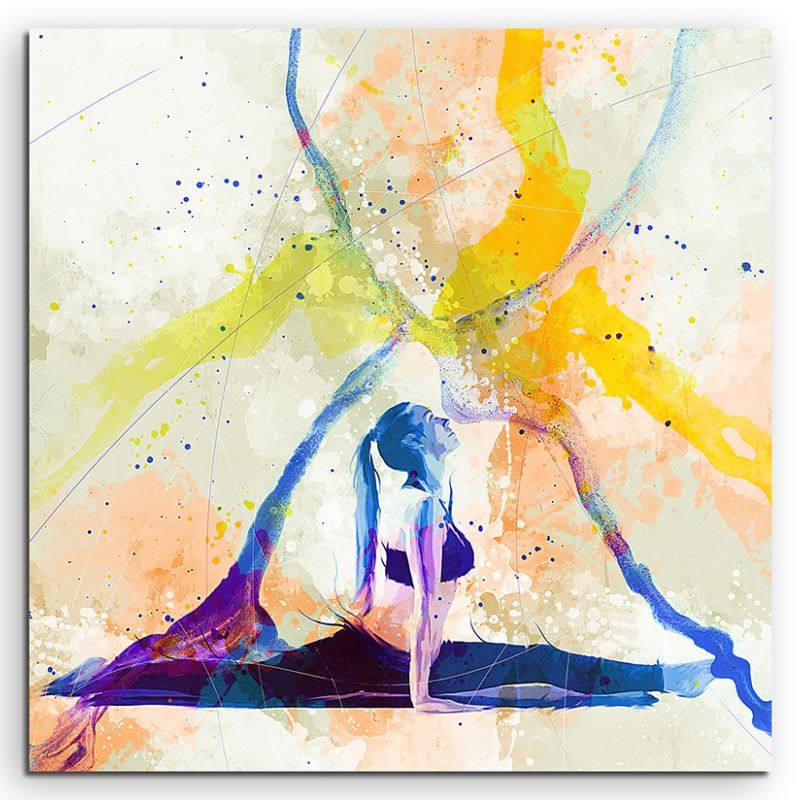 Yoga II 60x60cm Aquarell Art Leinwandbild