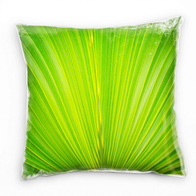 Macro, Natur, grün, Palmblatt Deko Kissen 40x40cm für Couch Sofa Lounge Zierkissen